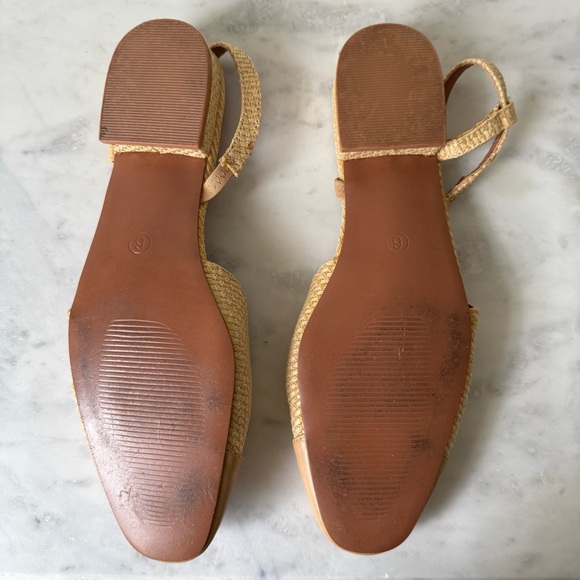 ASOS Beige Raffia Slingback Flats Size 8 - Picture 8 of 8